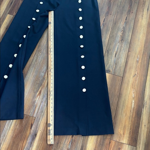 Tory Burch "Carrie" Dark Blue Wide-Leg Pants with Button Accents SZ 12 NWT - Picture 11 of 15